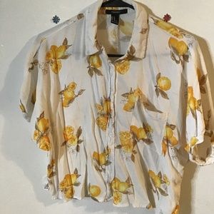 Womens Forever 21 Lemon Top